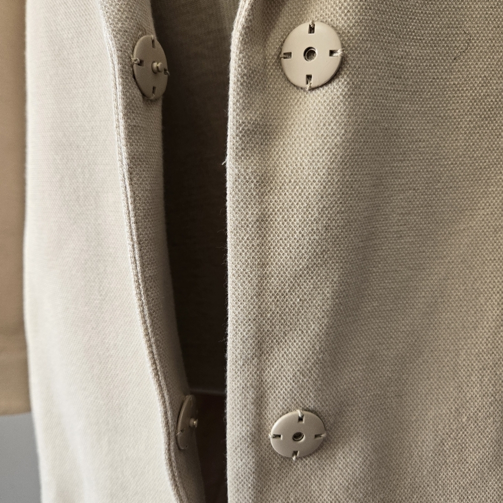ARTICO MILANO Cream Cotton Lightweight Coat. Size M-L - Picture 6 of 13